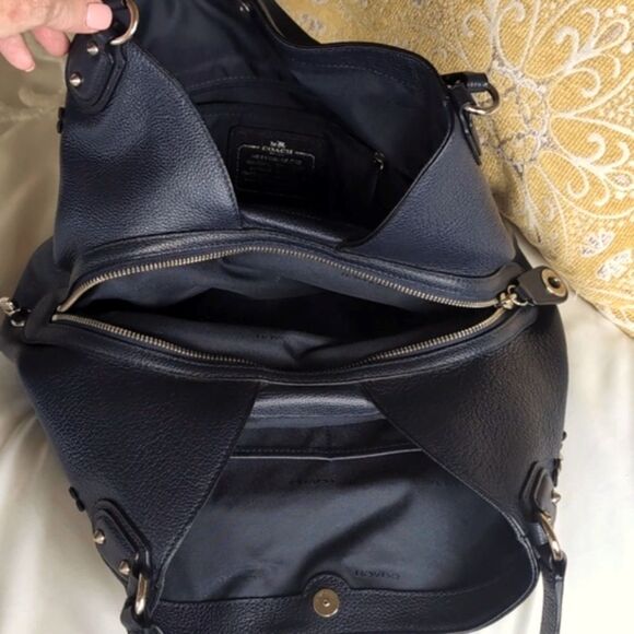 COACH Edie 31 Silver Stud/Floral Rivets Classic Handbag - Picture 10 of 16